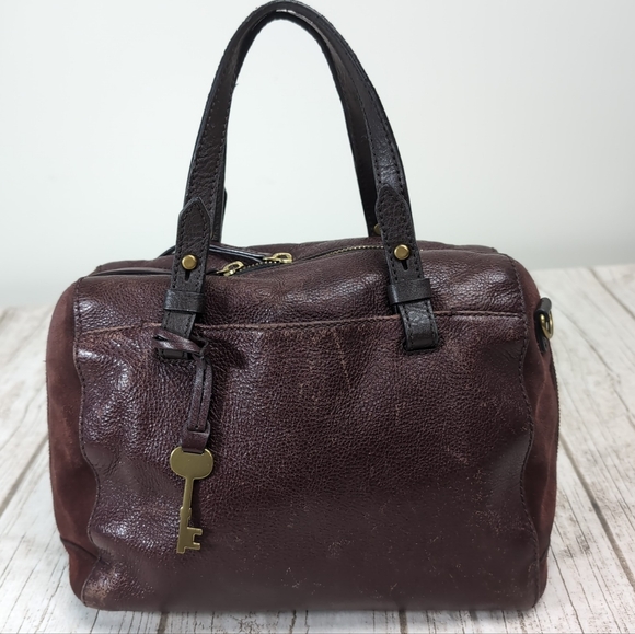Fossil Handbags - Fossil Rachel Satchel In Leather And Suede